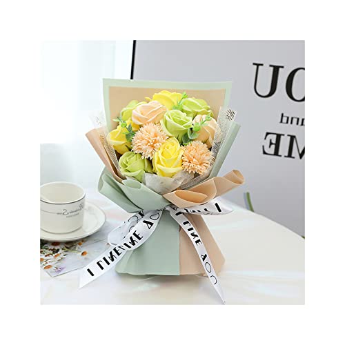 ソープフラワー 花束 ローズブーケ シャボンフラワー カーネーション バラ 造花 薔薇 花束 誕生日 父の日 母の日 女性 妻 結婚祝い 退職祝い グリーン