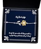 amangny A Wife Like You Makes All Things Possible in My Life! Happy Valentine's Day! Sunflower Bracelet, Wife Jewelry, Unique Idea Gifts for Wife