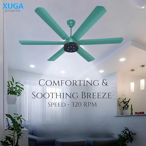 Image of XUGA Jovian F6T Premium Smart 1200mm, BEE 5-star BLDC fan,6 Blade,Remote Ceiling fan for Home, 100% Copper Motor,Energy Saving, High Air Delivery,LED(5 Year Warranty)
