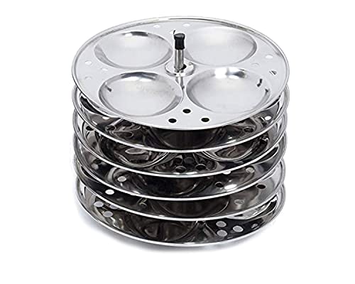 Image of BLeaf Stainless Steel - Regular Idli Stand /Idli Plates (6 Plates - 24 Idlis)