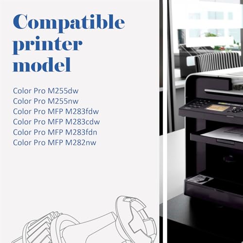 206X 206A Toner Cartridges 4 Pack High Yield M283fdw N283cdw Set Compatible Replacement for HP 206X 206A Color Laserjet Pro MFP M283cdw M255dw M283 Printer Ink (with Chip, Black Cyan Yellow Magenta)