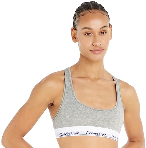 Calvin Klein Unlined Bralette 0000F3785E Bralette, Gris (Grey Heather), M Mujer