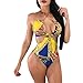 Dingdandanduo Juniors Costume da Bagno da Due Pezzi Stampato Nuoto per Donne Tuta da Bagno Pelagica Cravatta Bikini Posteriore Tute da Bagno al Neon Costume da Bagno Arruffato Bikini Posato