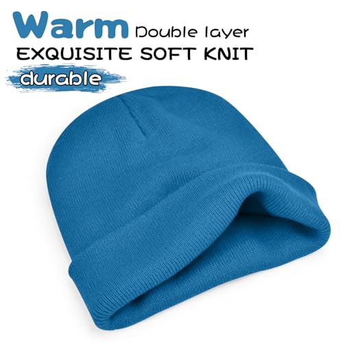 Image of ZOORON Beanie for Men Women Warm Winter Hat Unisex Soft Knit Cuffed Beanie
