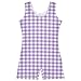 Aflyko Little Girl Gymnastics Leotard with Shorts Gingham Tiny Purples Plaid One Piece Activewear Soft Stretchy Tank Tops Fun Fashion Dance Outfit 7-8T