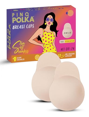 PINQ POLKA Reusable Silicone Nipple Cover for Women - Thin Sticky Adhesive Pasties - Invisible Nipplecover with Added Lift