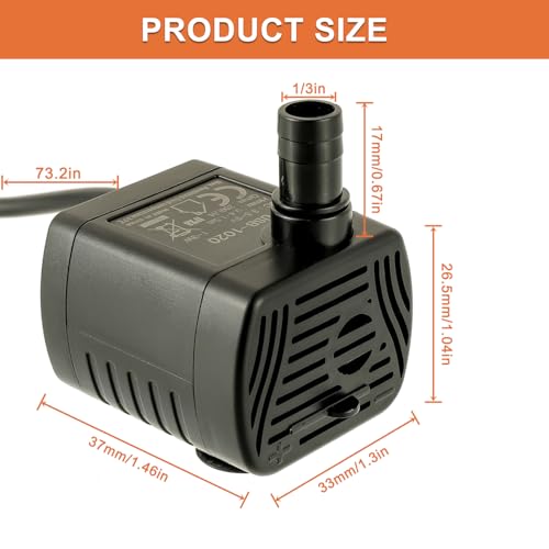 Image of Cat Water Fountain Pump Mini fish tank pump Crafts Plant Micro Water Pump Pet Water Fountain Pump Replacement Pump USB-1020 3.5-9V,Black