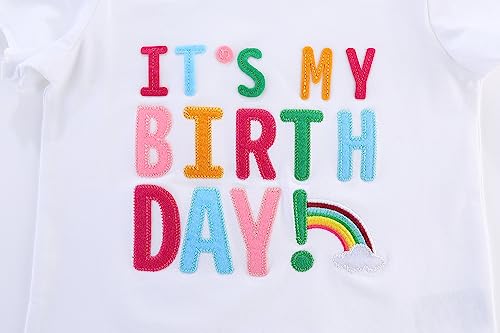 Mud Kingdom Little Girls Birthday Outfit Embroidered T-Shirt and Tutu Skirt Set with Unicorn Headband3