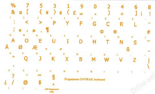 Stickers transparentes Dvorak para teclados PC y portátiles miniatura 2
