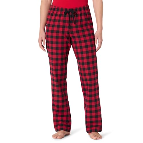 Amazon Essentials Damen Pyjamahose aus Flanell, Rot Buffalo Karos, M
