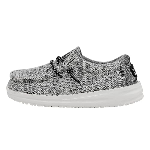 HEYDUDE Boys Toddler Wally Stretch Slip On Shoe Yin Yang Size 10 | Textile Knit | Lightweight Flexible Loafer with Elastic Laces