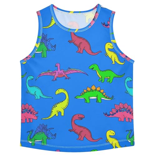 Cartoon Dinosaur Creature Boys Tank Tops Toddler Tank Top Shirts Undershirts Quik Dry for Summer,3T