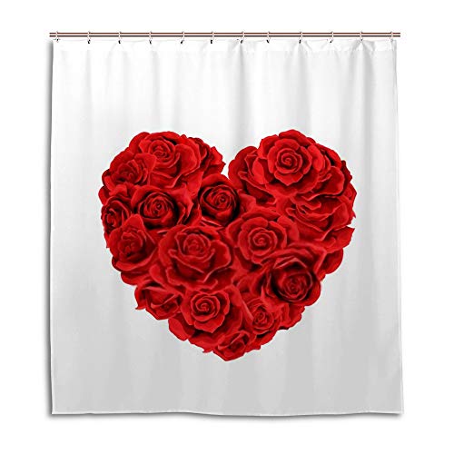 Rideau de douche imperméable tissu polyester anti-moisissure roses