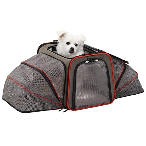 Petsfit Sac de Transport Chat Chien Extensible, Portable Sac Transport Chien Lapin, Souple et Pliable Avec Tapis en Laine pour Voyage en Avion/Voiture/Train Cover