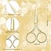 Mudder 3 Pack Small Nose Scissors Facial Hair Trimming Mini Beauty Stainless Steel Grooming Pointed Scissor for Grooming Eyebrows, Nose, Mustache, Beard(Gold)