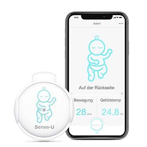 Die 8 Besten Babyphone mit Atemüberwachung / baby überwachung 3 Sense-U Smart Babyphone, Bewegungsmonitor, verbindet Sich direkt mit Ihrem Smartphone und verfolgt die Bauchbewegung, Schlafposition und Gefühlstemperatur Ihres Babys
