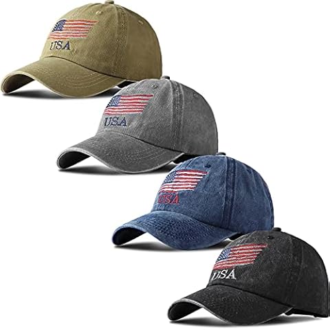 Geyoga 4 Pieces USA Flag Baseball Cap Cover