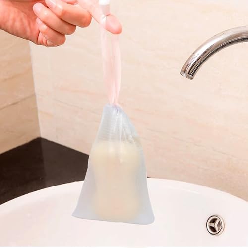 yueton 20 peças saco de sabão de rede de espuma de malha sacos de sabão rede de bolhas faciais, bols