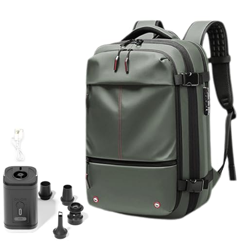 Space Vac Pro Backpack, Vacpack Backpack with Vacuum Compression, 60L Large Capacity Waterproof Anti-Theft Travel Bag (Green)