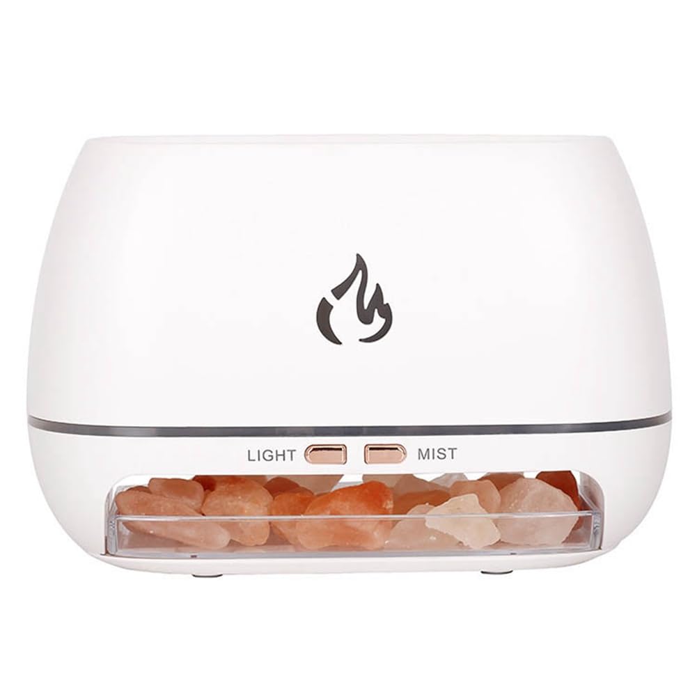 CTRLZS Salt Stone Aroma Air Humidifier Flame Colored Light NightLight Aromatherapy Essential Oil Diffuser AromatherapySprayer B
