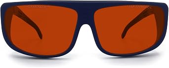 FREEMASCOT Professional OD 6+ 190nm-550nm Wavelength Violet/Blue/Green Laser Safety Glasses for 405nm, 450nm, 532nm Laser