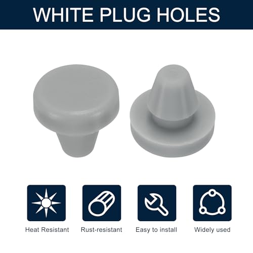 Image of uxcell 10pcs Hole Plugs 3 /16 Inch (6.2mm) Grey Silicone Button Plugs with Snap-in Locking Design, Waterproof and Dustproof