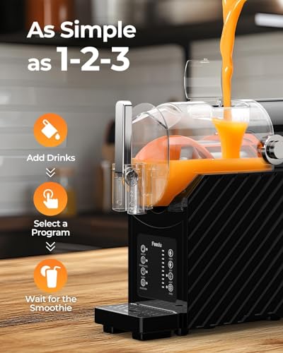 Slushie Machine with Self-Cleaning, 3 Preset Programs Slushie Maker, 88oz Professional Slushy Machine for Home, No Ice Needed Frozen Drink Maker for Frappés, Margaritas & Milkshakes Smoothie, and more