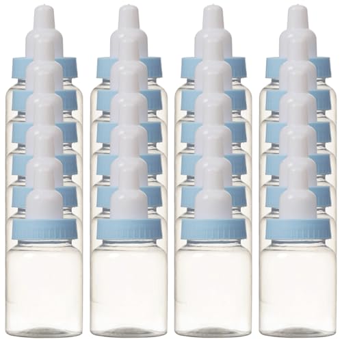 24 biberones de baby shower de 3.5 x 1.6 pulgadas, plástico transparente, seguro, rellenable, mini biberón, regalos de fiesta, botellas de caramelo, decoraciones, alimentación para recién nacidos, de