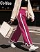 Enaisyl Women's High Waist Wide Leg Pants Striped Elastic Waist Track Pants Y2K Lightweight Baggy Streetwear with Pockets Red