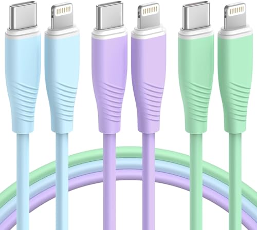 Bkayp USB C to Lightning Cable MFi Certified 3 Pack 6 FT iPhone Charger Fast Charging Type C to Lightning Cable Fast Charging Cord Compatible with iPhone 14 13 12 11 8 Pro Max X Plus and More