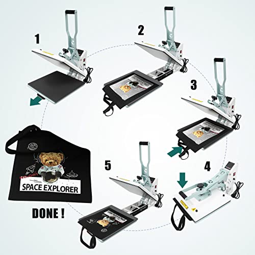 Bettersub Heat Press 15X15 Inch Digital Heat Press Machine, Slide Out Industrial Quality T-Shirt Heat Transfer Machine Teal #TOP1