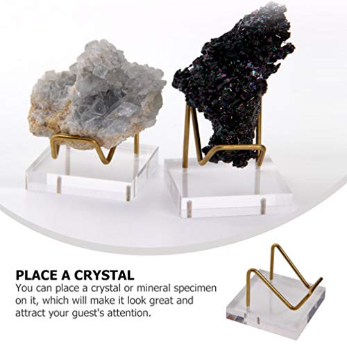 VILLCASE Acryl Display Stand Crystal Acryl Basis Met Metalen Rek Creatieve Weergave Base Sieraden Houder Edelsteen… - Image 4