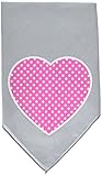 Bandana 100% algodón. Mirage Pañuelo para Perro con diseño de Lunares, Color Rosa, pequeño, Gris