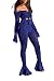 Ophestin Women Off Shoulder Glitter See Through See Through Long Flare Sleeve V Neck Crop Top Pants Set 2 Piece Outfits Jumpsuits Blue L