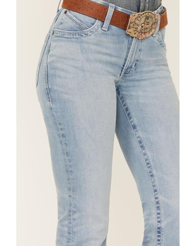 Wrangler Women's Light Wash Mid Rise Willow Diane Ultimate Riding Straight Jeans Blue2