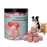 JADINGSFARM Freeze-Dried Dog Treats, Strawberry Yogurt with Milk,Limited Ingredient, Grain-Free, Glute-Free, High Protein Strawberry Yogurt Treats for Dogs Cats 5.7 oz