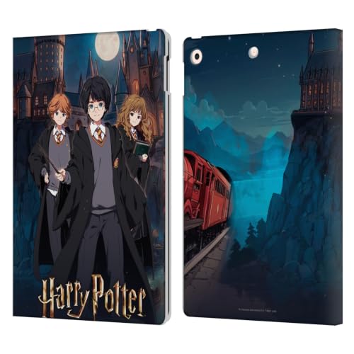 Housse iPad 10.2 Harry Potter antichoc en cuir avec fentes cartes - Finition portefeuille
