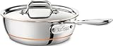 All-Clad 6212 SS Copper Core Stainless Steel Saucier Pan Cookware, 2-Quart, Copper