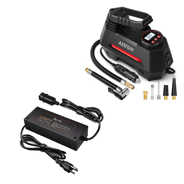 Photo 1 of AstroAI Tire Inflator Portable Air Compressor and AstroAI AC to DC Converter 10A
