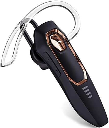 Bluetooth Earpiece Headset, Noise Cancelling Wireless Trucker Headset, 30H Talking Time Bluetooth Headset with Microphone, Speak Callers Name, Hands Free Bluetooth Earpiece for Cell Phones