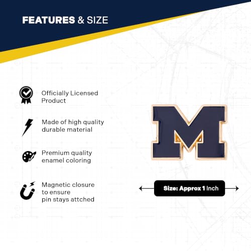 Image of Desert Cactus University of Michigan Magnetic Metal Lapel Pin (C)