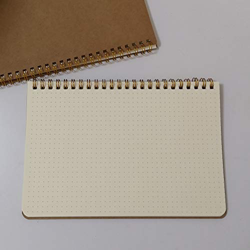 Yuree Softcover Spiral Notebook/Spiral Journal, 50 Sheets (100 Pages) Dot Grid Notebook, 10 Notebooks Per Pack, A5, 8.5" X 5.7", Brown #TOP1