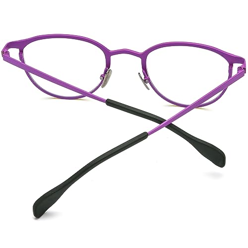 Image of FONEX Colorful Pure Titanium Glasses Frame Women Retro Round Eyeglasses F85782