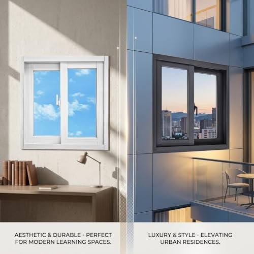 Ventana corrediza de aluminio de 50,8 x 30,5 cm con cerradura para seguridad en sótano 3