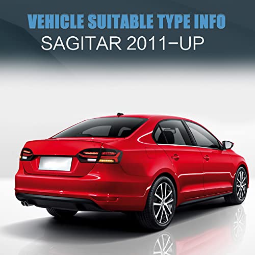 Vland Led Tail Lights Assembly Fit For 2011-2014 Volkswagen Jetta, 2012-2014 Sagitar, Plug-And-Play, Not Fit For Led Models, Smoked #TOP1