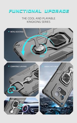 Image of Lustree Shockproof Back Cover with 360 Metal Ring-Holder - Compatible with iQOO 15 (Black)