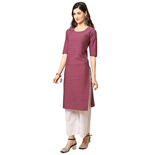 Image of Pinkmint Women's Crepe Grey Color Floral Printed Straight Kurti[NB-530357]