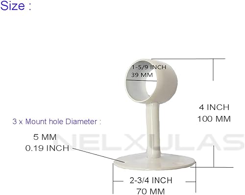 Miniatura 2 de Barra de armario de acero inoxidable resistente, soporte de extremo de barra de cortina, soporte de barra de brida con tornillos a juego (1-12