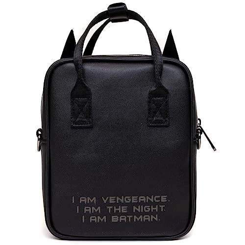 DC Comics Bag, Crossbody, Batman Embossed Armor Texture Black, Vegan Leather3