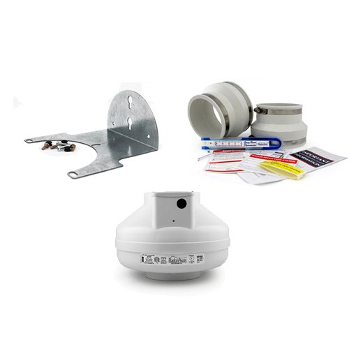 RadonAway RP260 Radon Fan + Installation Kit + Mounting Bracket Bath
